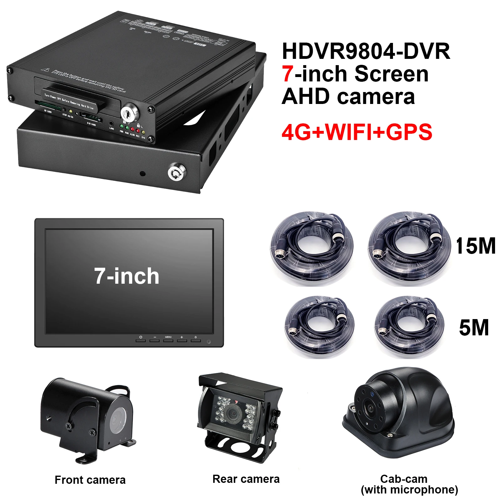 

HDVR9804 Set 4G WIFI GPS Security Mini Mobile DVR with AHD Camera 4CH HDD Video Record System AHD HDVR Car Bus Truck Vehicle