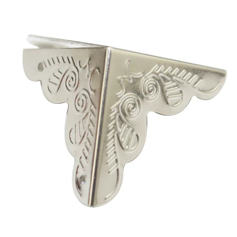 30PCS Luggage Case Box Corners Brackets For Furniture Decorative Triangle Rattan Carved Decorative Corner Protector