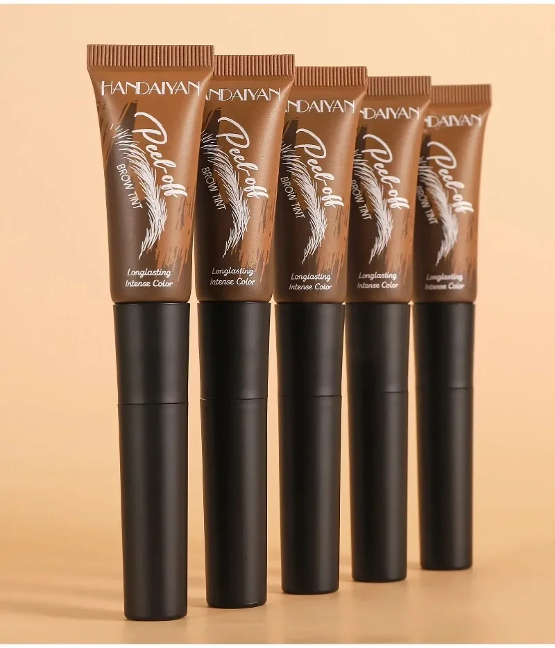 5-Farben Peel-Off Augenbrauen-Gel mit Bürstenkopf, Semi-Permanente Augenbrauenfarbe, Wasserfest, Langanhaltend, Tattoo-Effekt, Peel-Off Augenbrauen-Gel-Farbe, Augenbrauen-Make-up – Detail 18