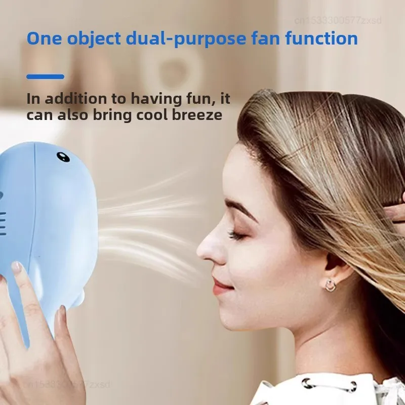  Interactive Cat Toys Electric Jet Floating Ball Cat Toy Whale Shaped Cat Toy Portable USB Mini Dual Function Fan Pet Toys