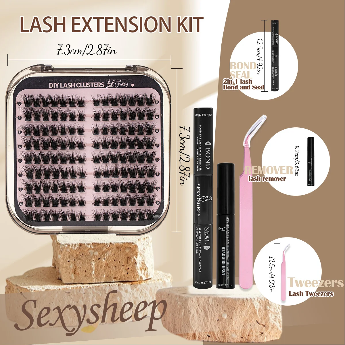 مجموعات الرموش القط رموش لتقوم بها بنفسك رمش تمديد حجم العنقودية جلدة الطبيعية الفردية جلدة ماكياج مع لاش الغراء