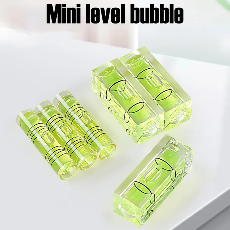 2pcs Mini Bubble Spirit Levels Set Square Cylindrical Precision Layout Level Measuring Tools for Balancing Frame Mural Picture