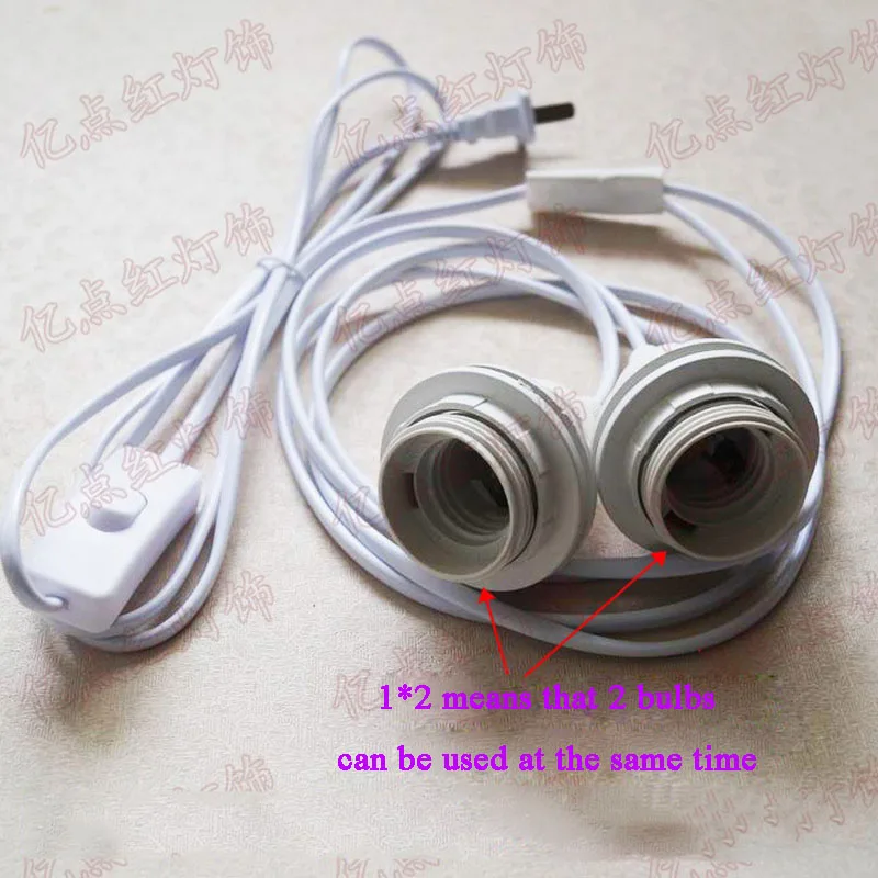 E27 قاعدة المسمار مع سلك قابس طاقة المقبس حامل مع زر التبديل E26 قاعدة متعددة LED مقبس الإضاءة التوصيل 1 إلى 5 موصل #5