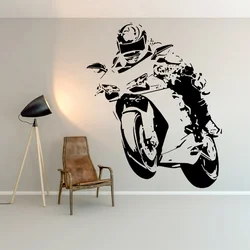 Motocross Wall Sticker Motorcycle Player Sport Motorbike Vinyl Home Decor Kids Room Teens Bedroom Dorm Wall Decals Mural 4206