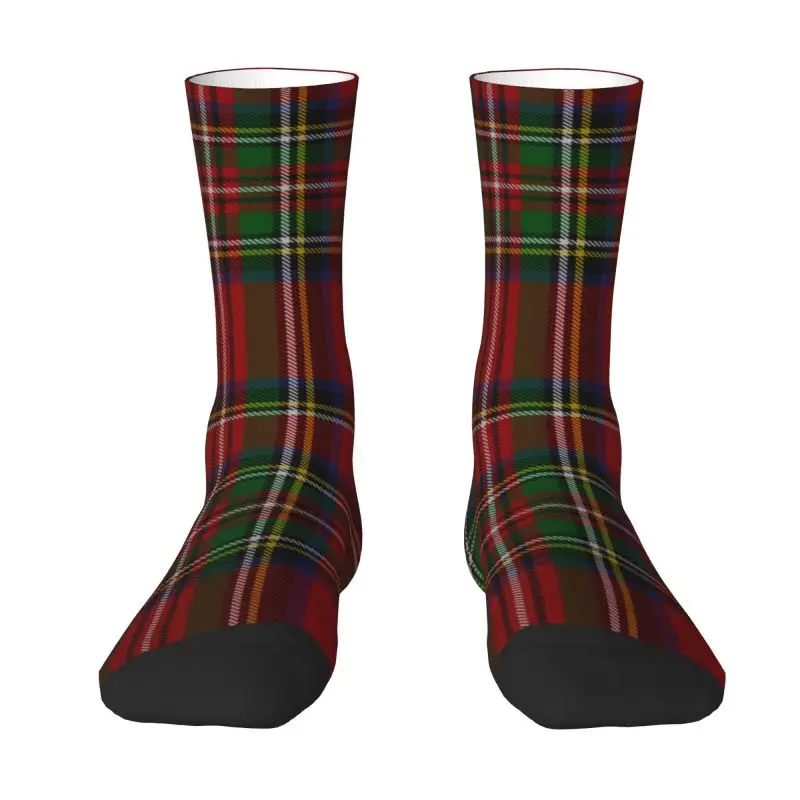 

Custom Fun Men's Modern Classic Royal Tartan Plaid Dress Socks Unisex Breathbale Warm 3D Printing Crew Socks