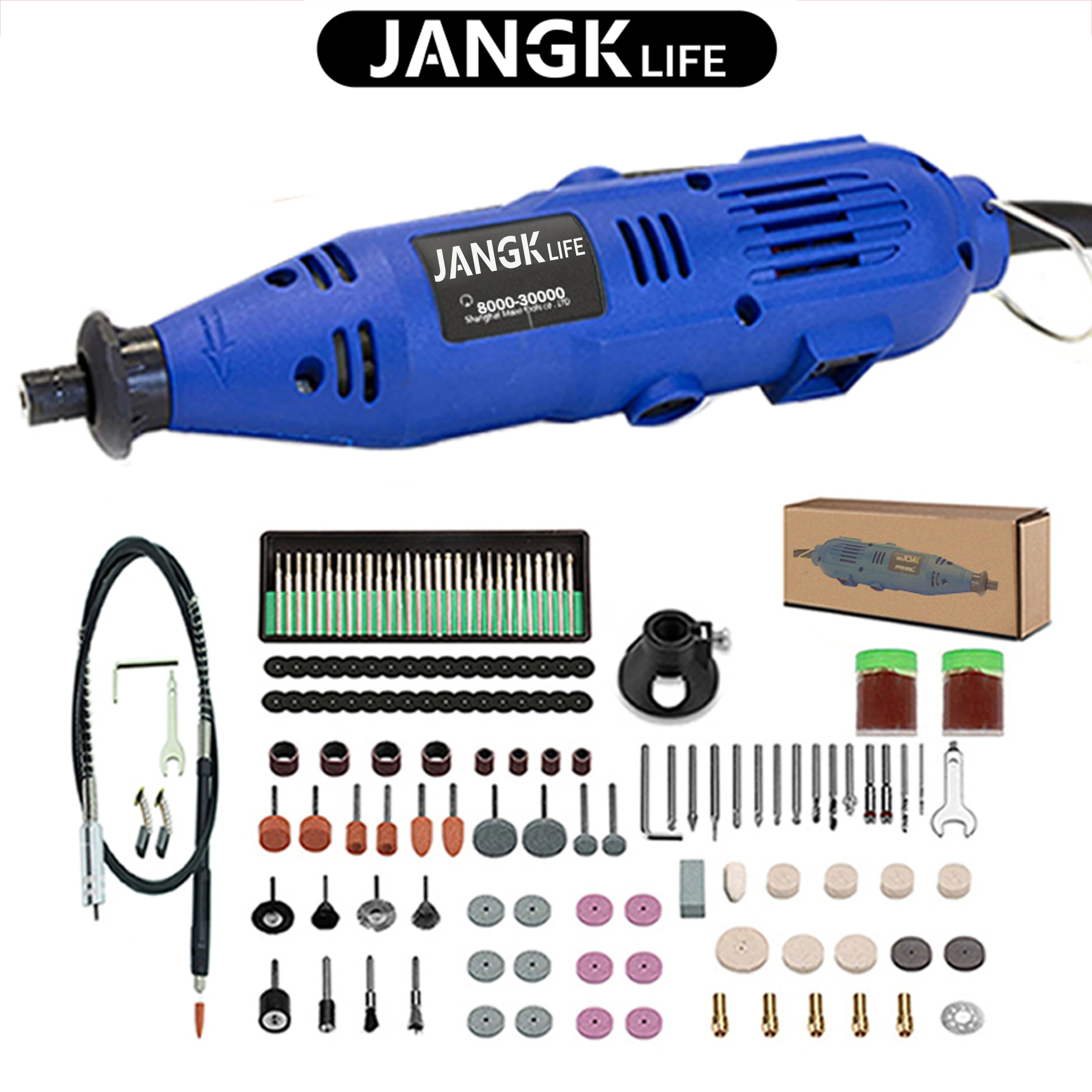 JANGKLIFE 110V 220V Elektronarzędzia Mini Wiertarka Szlifierka Grawerka Polerka z Zestawem Narzędzi Obrotowych