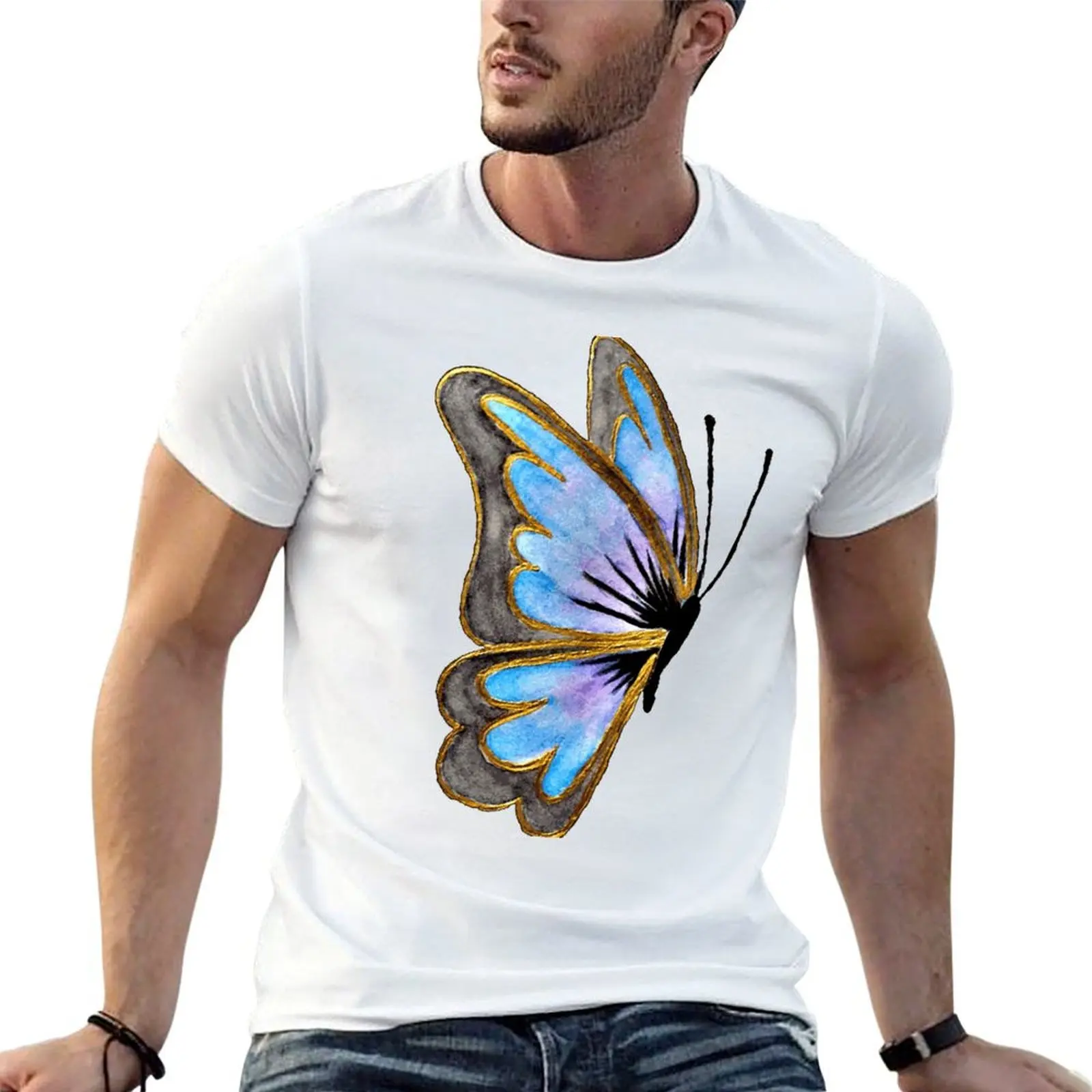 The Beautiful Butterfly Gold Trim-Cute Colorful Butterflies T-Shirt essential t shirt man tshirt T-Shirt