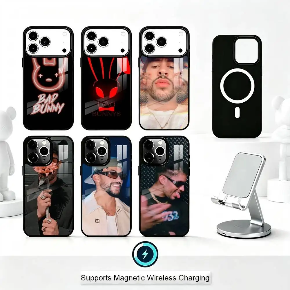 

R-Reggaeton bad bunny Phone Case For iPhone17,16,15,14,13,12,11 Plus,Pro Supports Magnetic Wireless Charging