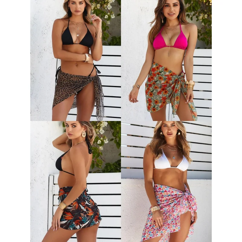 

bikini2024New Swimsuit Women's Hot Bikini Internet Celebrity Gauze Skirt Three-Piece Swimsuit