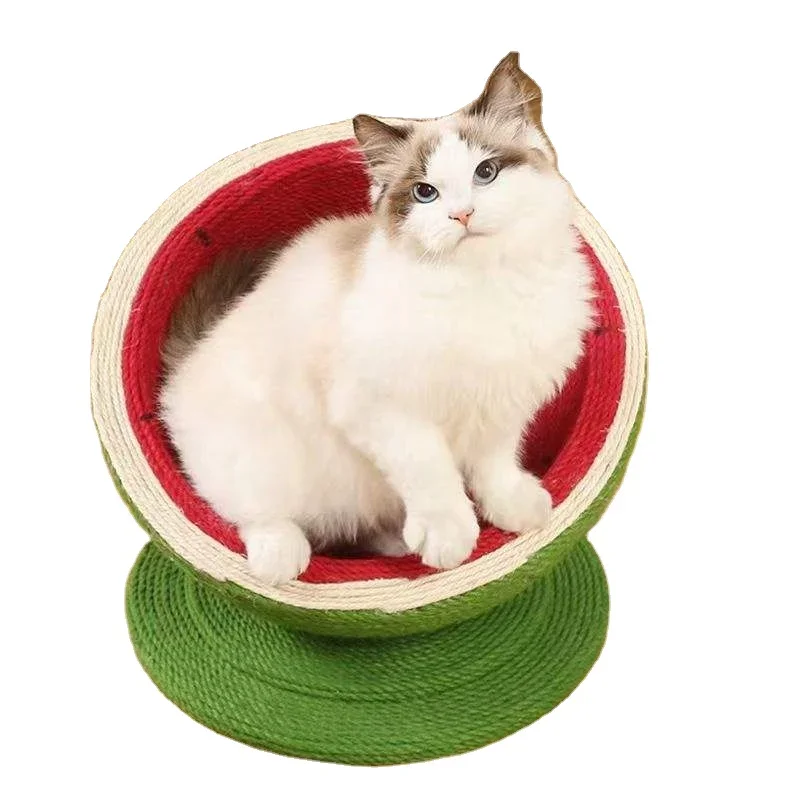 Hot Sale Products New Design Cat Climbing Toy Sisal Wear-Resistant Cat Climbing Pet Watermelon Round Sofa Bed