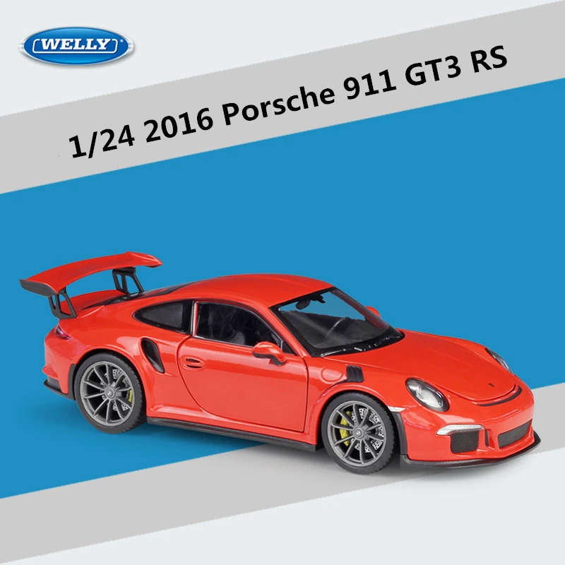 WELLY 1:24 Porsche 911 GT3 RS Alaşım Spor Araba Modeli Döküm Yarış