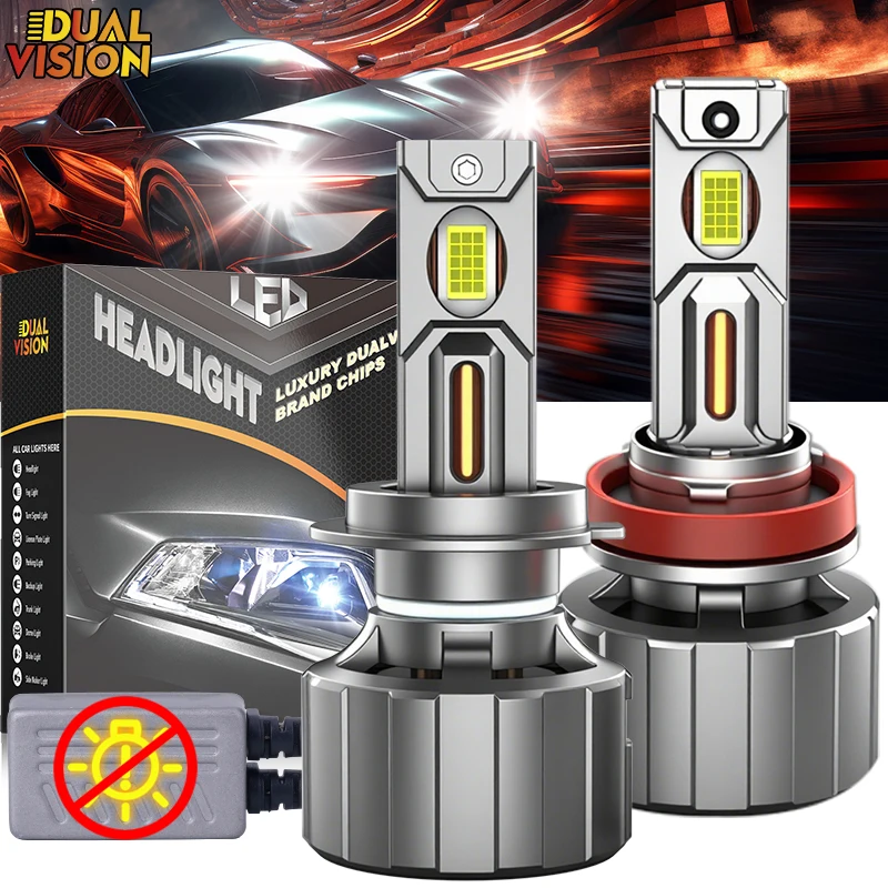 

Dualvision H7 H4 H1 H3 H8 H9 H11 9005 HB3 9006 HB4 9012 HIR2 Светодиодные фары Лампы 6000K Белые автомобильные лампы 9570 CSP Противотуманные фары 12 В