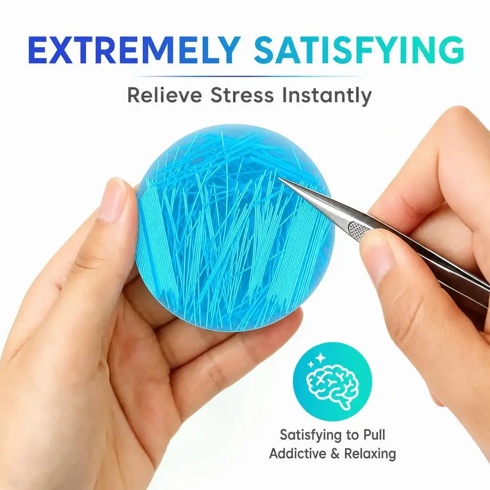 Skin Picking Fidget Toy Sensory Picky Pad With Tweezer Anxiety Stress Relief Pulling Relief Fidget Toys