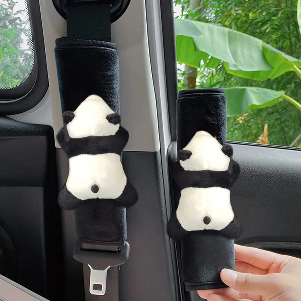 Panda Covers Car Cushion Shoulder Pad Decorations Adjustable Closure Flannelette Material Safety Comfort