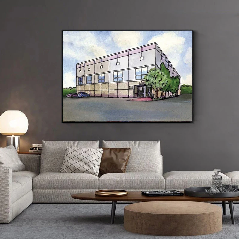Modern Art The Office Pam Beesly Print Poster Watercolor Dunder Mifflin Office Tv Show Canvas Painting Wall Art Decor