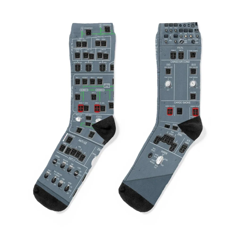 

Airbus A380 overhead panel Socks halloween funny gift Men's Socks Luxury Women's