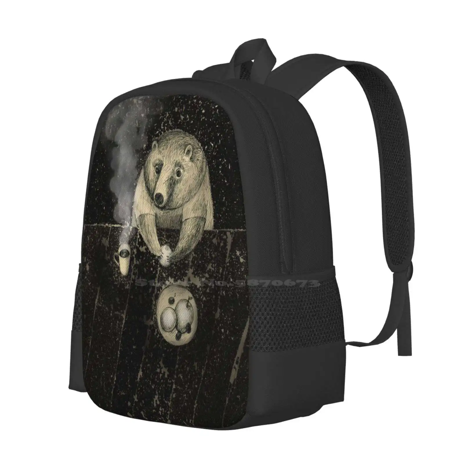 Late Tea Hot Sale Schoolbag Backpack Fashion Bags Bear Cozy Cute Pencil Ink Whimsical Forest Stories Marianna Tankelevich