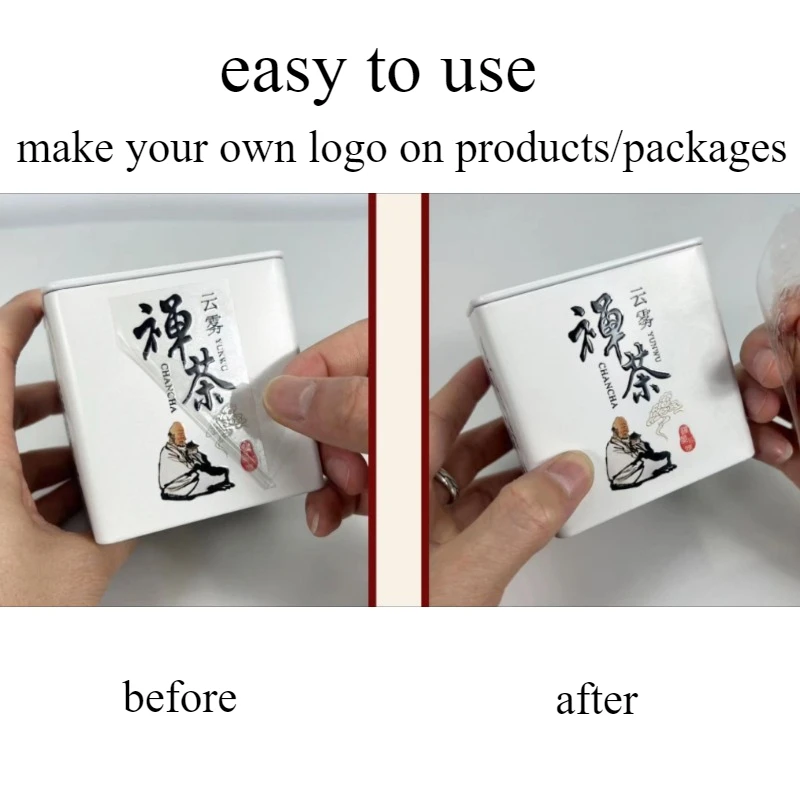 100PCS Logo Transfer Stickers Customized Gold Foiled Silver UV Printing 3D Sticker Waterproof