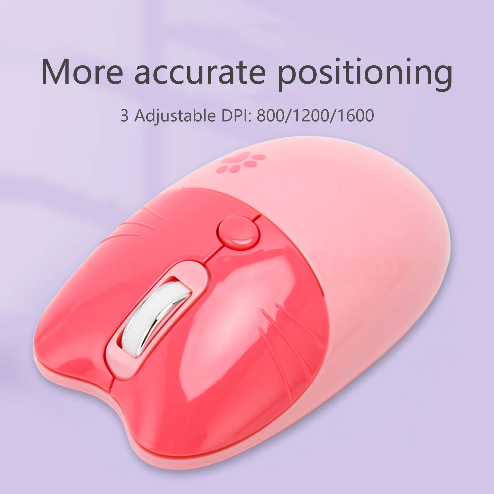 ماوس صامت قابل للتعديل للفتيات ، التوصيل والتشغيل ، النوم التلقائي ، ضوء النقر الصامت ، محمول ، مانع للانزلاق ، وضعان لاسلكيان للمدرسة #4