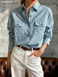 GypsyLady French Chic Elegant Blouse Shirt Cotton Floral Embroidery Spring Autumn Women Long Sleeve Casual Sexy Ladies Top Shirt