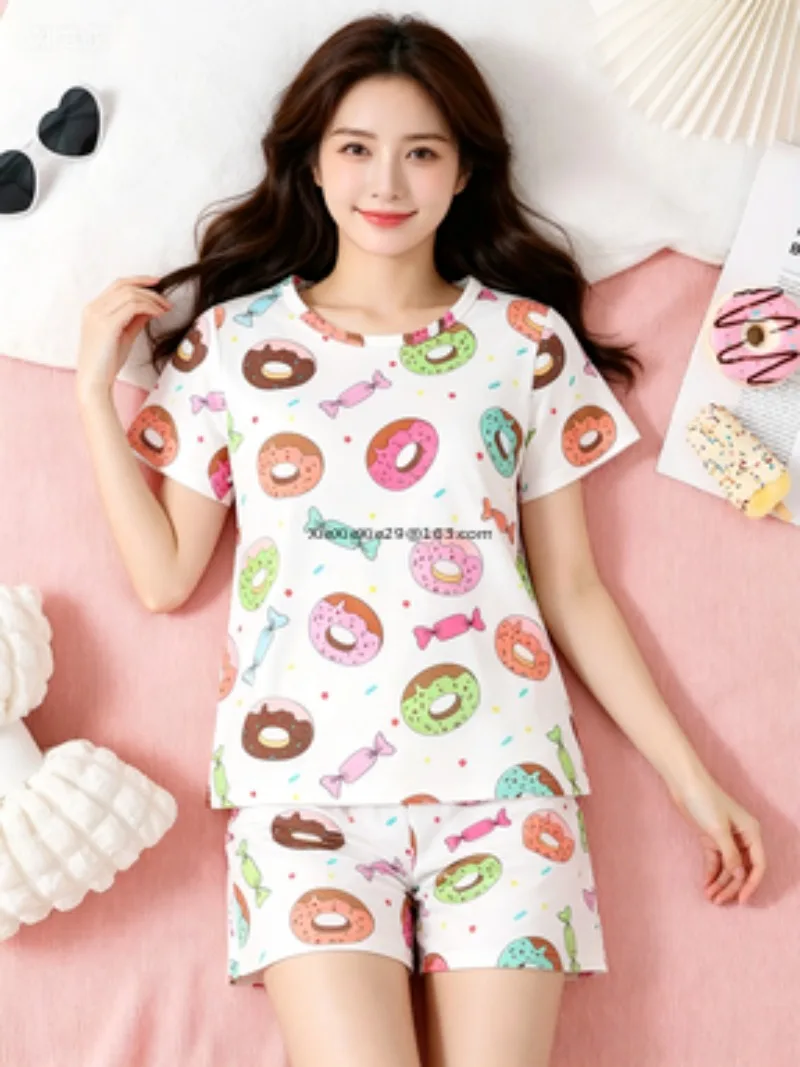 

Summer 2026 Children's Cute Set Girls' Casual Adult Sweet and Comfortable Short Sleeved Shorts, Home Wear 3D Parent-child Outfit