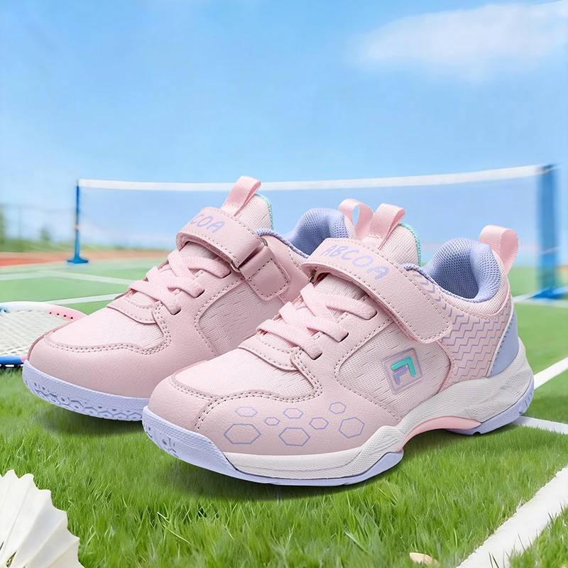 Scarpe da badminton, scarpe da tennis leggere per bambini, scarpe da allenamento antiscivolo per bambini di taglia media e grande, taglie 31-39