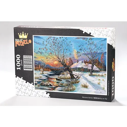 King Of Puzzle Winter and Village Wooden Jigsaw Puzzle 500 Pieces (MZ06-D)