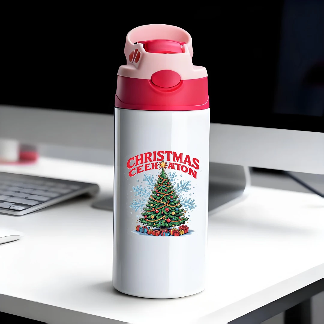 

304 Stainless Steel Insulated Cup Cartoon Christmas Tree Straw Cup Exquisite Gift Box Kids Creative Insulated Cup Christmas G