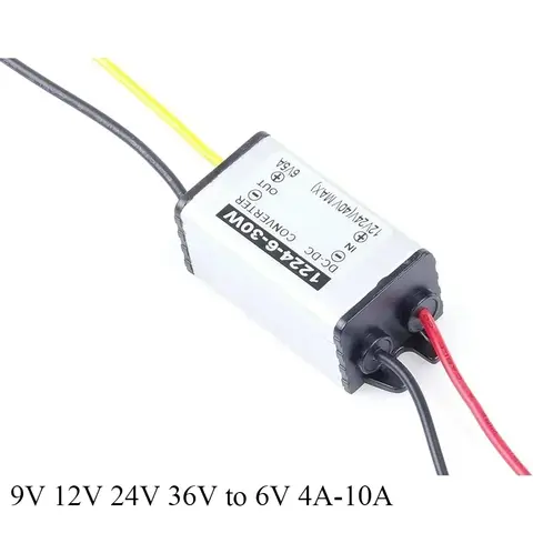 9V 12V 24V 36V to 6V 4A-10A DC-DC Buck Power Converter Step Down Power Supply Waterproof 12V 24V to 6V 12 Volt to 6 Volt