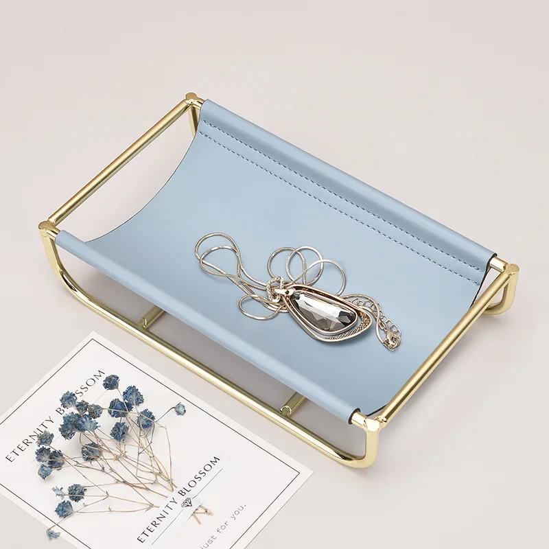 Plateau de rangement pour clés de bureau, en cuir forgé, décoration de bureau