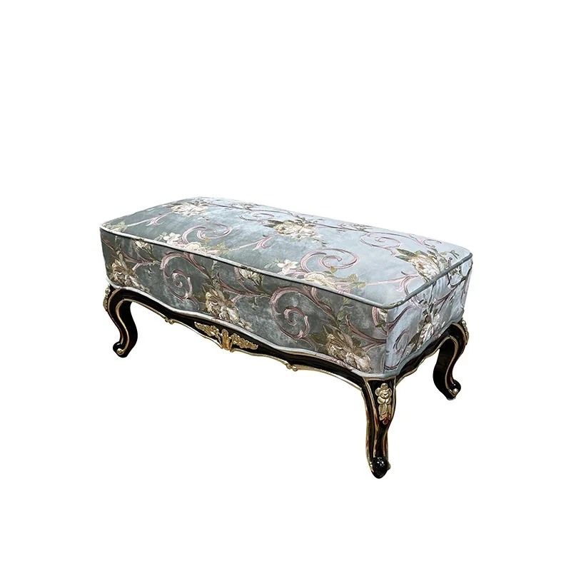 مقعد بجانب السرير من الخشب الصلب الفرنسي، سرير غرفة النوم من الخشب الصلب الأوروبي لغرفة المعيشة #4