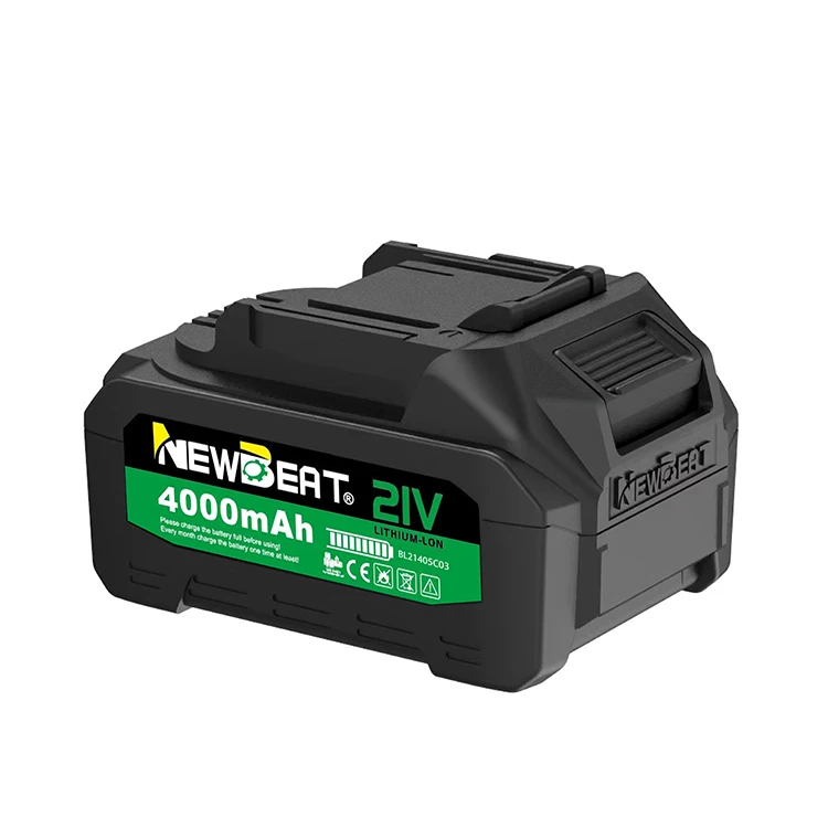 

Nantong Start NewBeat Китай Поставщик заводской цены OEM Высокое качество 21 В 4,0 Ач 10 ячеек Беспроводной бесщеточный ударный гайковерт Аккумулятор