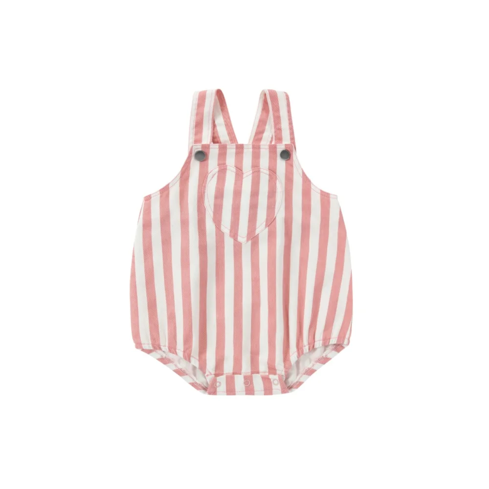 White Denim Collection – Pink Romper