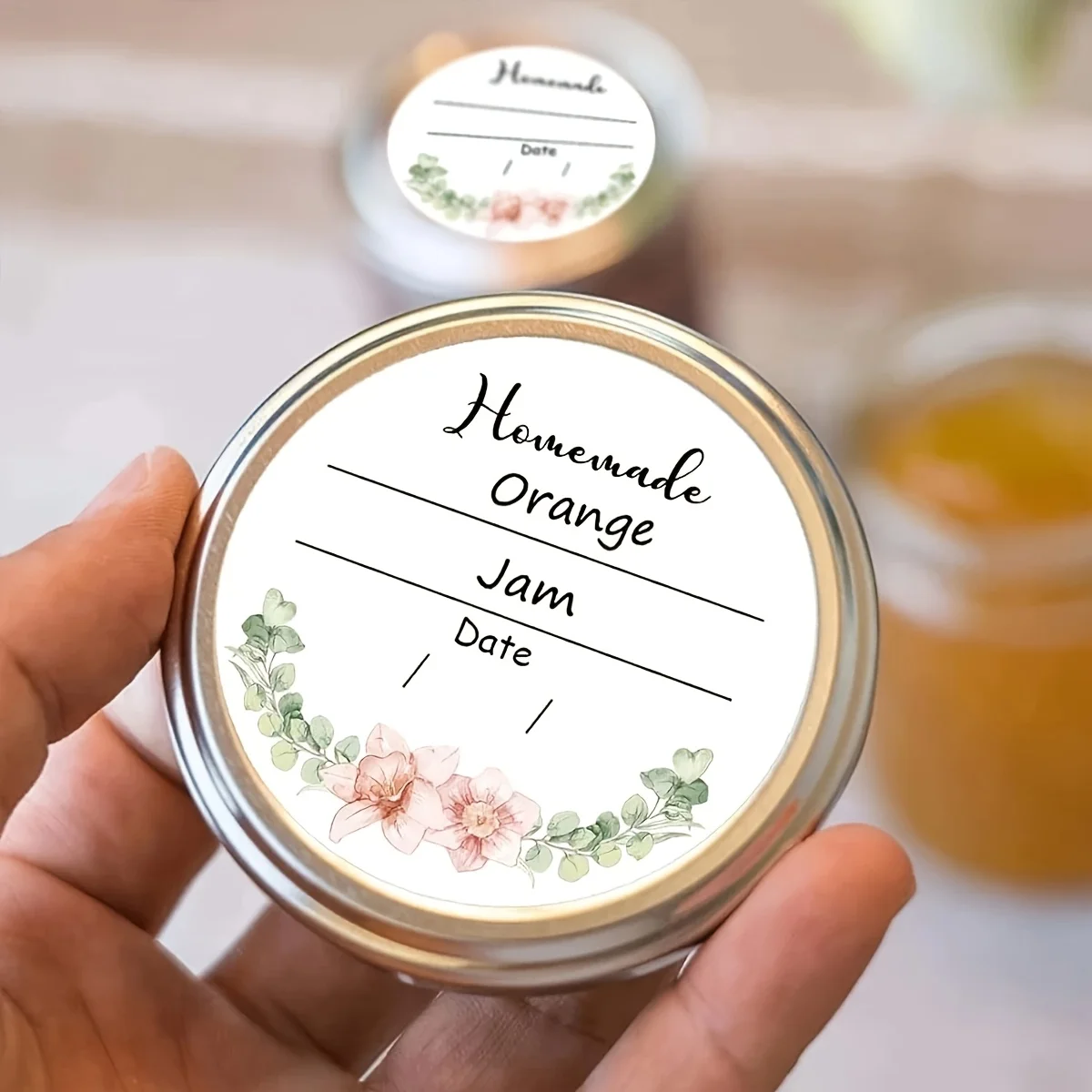 500pcs/roll [2-Inch] Large Size Label Stickers, Watercolor Floral Jar Labels, Watercolor Flower Bouquet Jar Labels,Writable Date