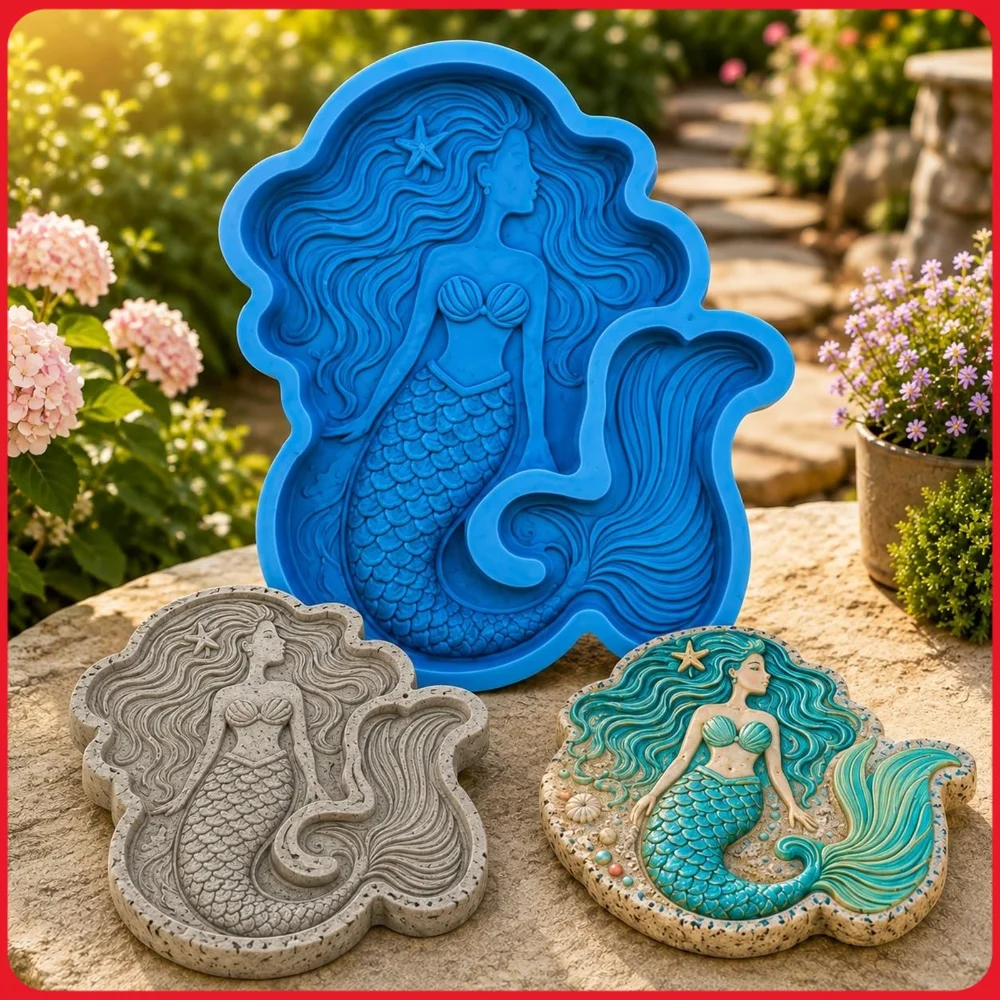 DIY Garten-Handwerk Trittplatten-Form Wiederverwendbare Silikon-Beton-Drachen-Frosch-Gehweg-Dekor-Form