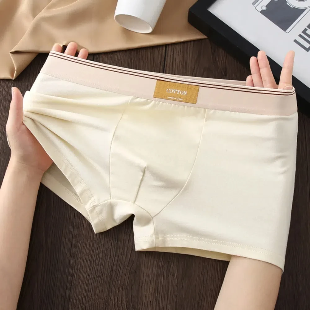 

4Pcs Fashion Solid Color Men's Boxer Briefs L-4XL Plus Size Underwear for Man Elastic Lingerie Men Panties Boys