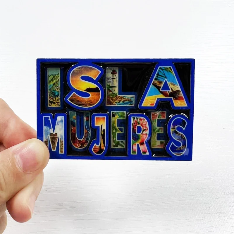 Mexican Island tourist souvenirs Creative English 3D refrigerator sticker Home decoration items Collection arts and crafts gifts