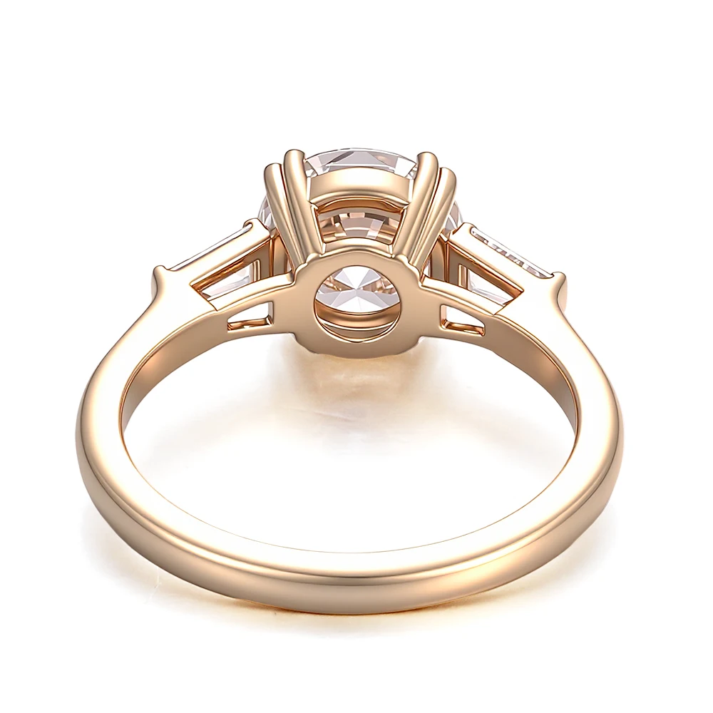 Provence 18K Moissanite Engagement Rings for Women Solid Gold Round Cut D Color Statement Rings 3 CT DIY Luruxy Anniversary Ring