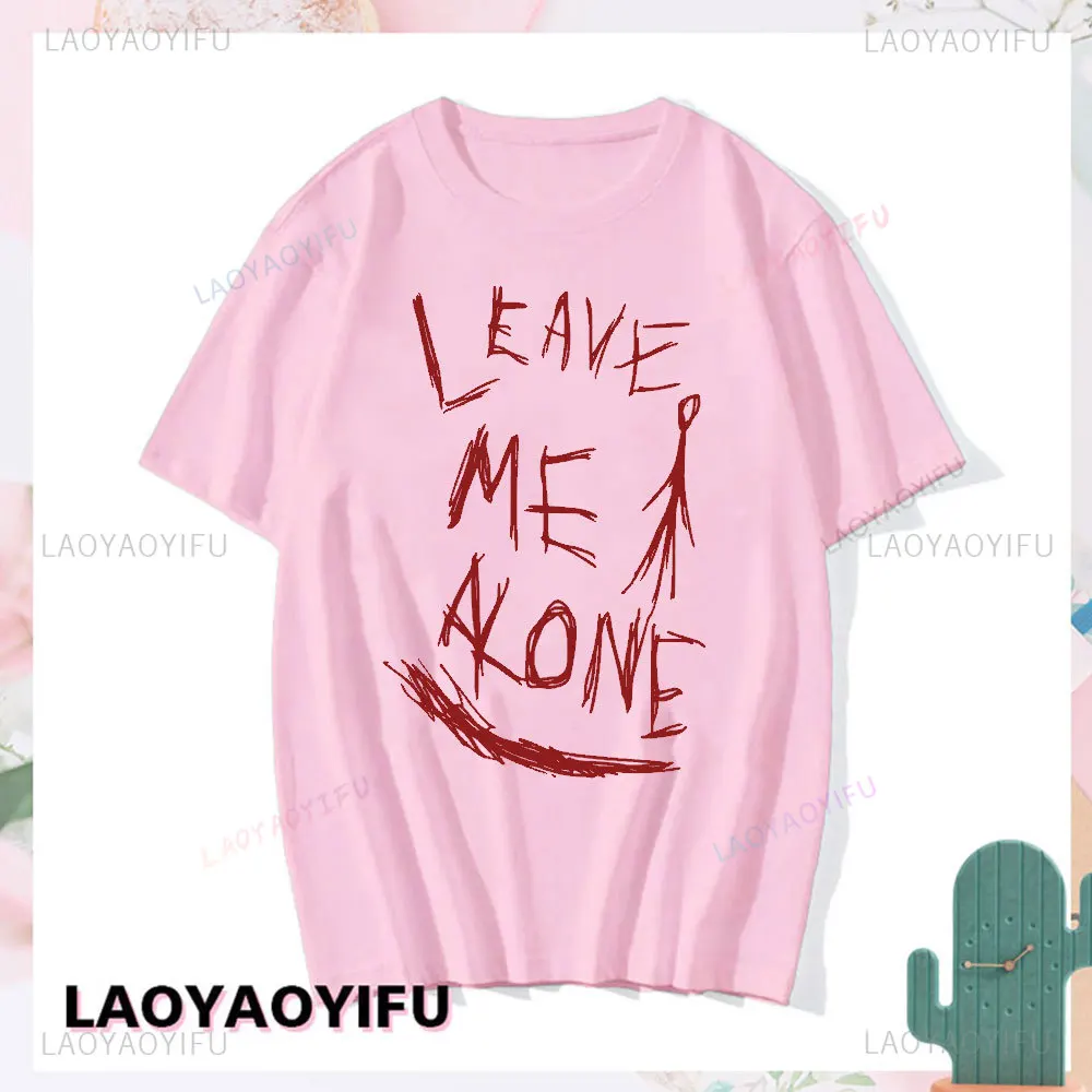 Slenderman Leave Me Alone Creepypasta T-shirt Vintage Horror Novel Graphic T Shirts Harajuku Hip-hop Cotton Unisex O-neck Tshirt