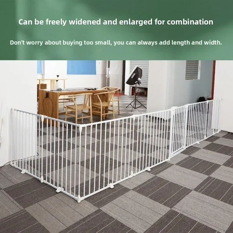 Folding Fence Adjustable Size Modular Large Dog Indoor Telescopic No Drill Indoor Pet Gate Fence Barrier Divider Door Pet