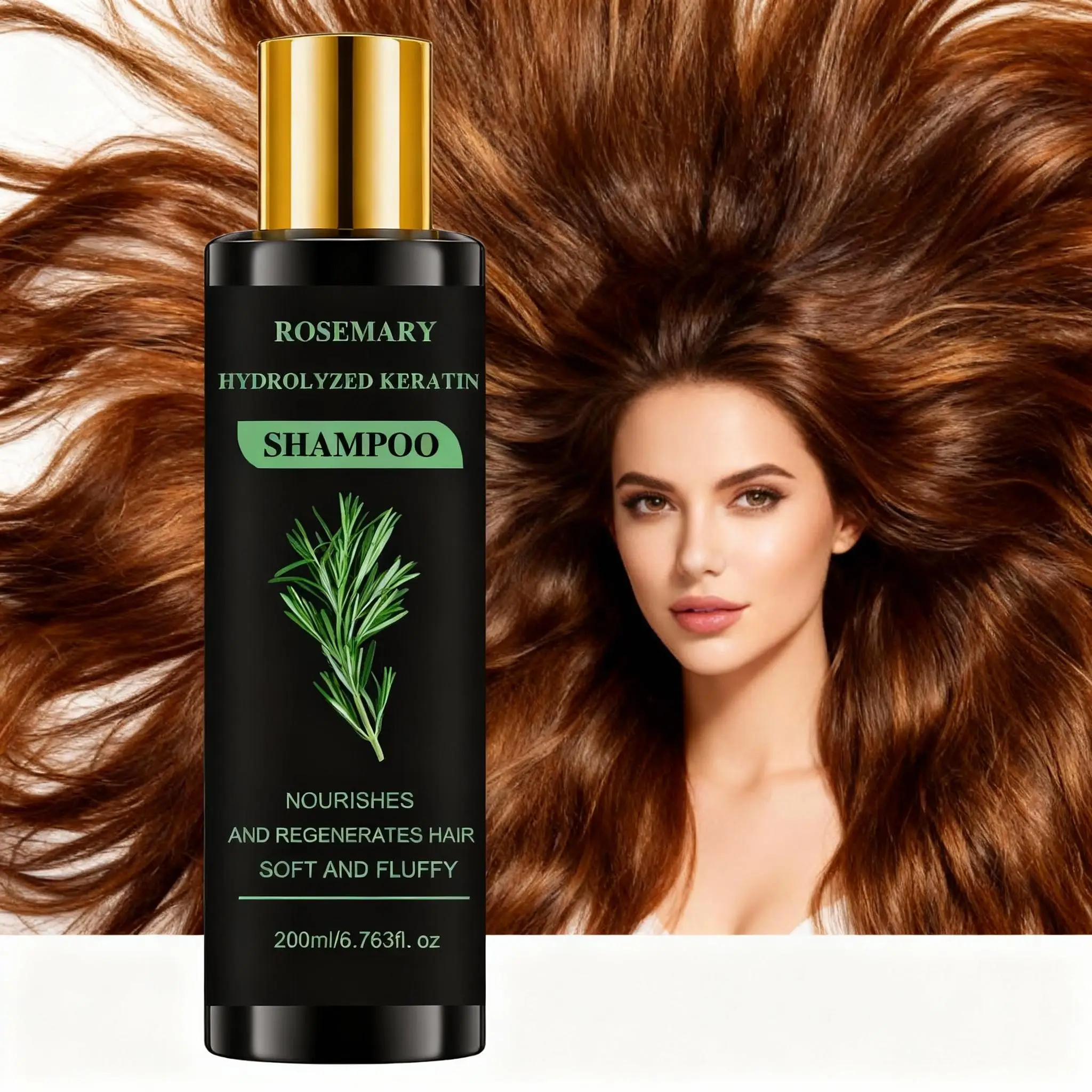 

Rosemary Shampoo Deep Cleansing Oil Control Anti-Dandruff Refreshing Scalp Nourish Hair Smooth Shiny Soften Repair Frizzy 200ml