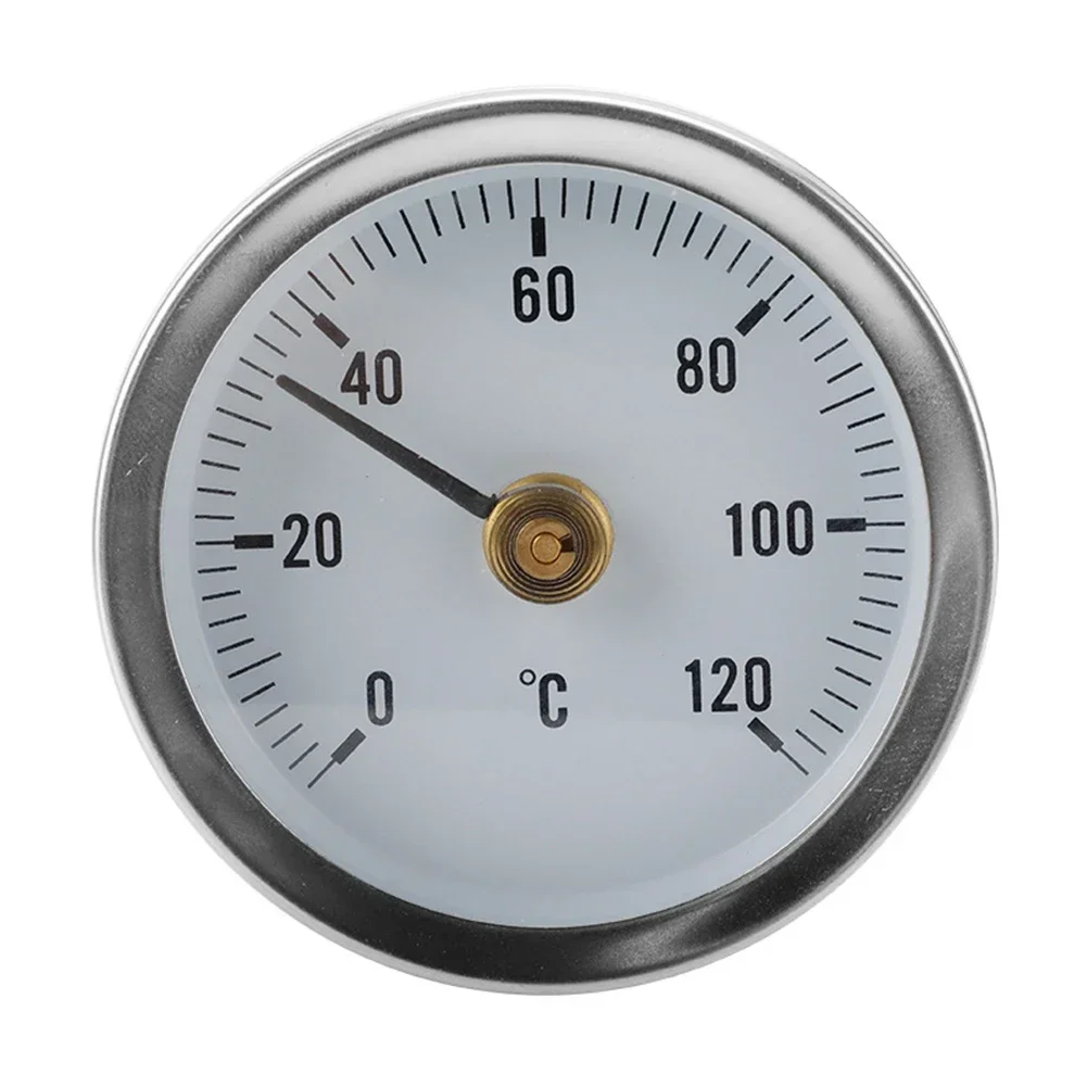 0-120 ℃   Termometro a tubo con morsetto in acciaio inossidabile sulla molla di riscaldamento del tubo Strumento industriale a molla con indicatore di temperatura in metallo da 63 mm