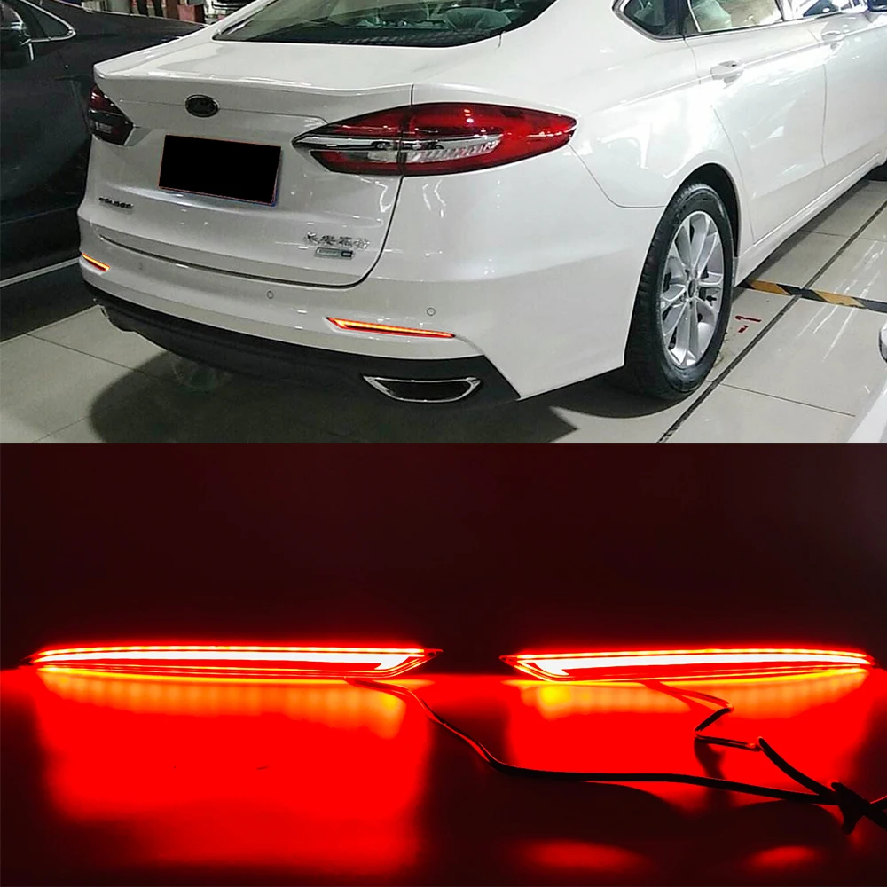 Nice 1 Pair LED Reflector light Bumper Light Rear Fog Lamp Brake Light Turn Signal For Ford Mondeo Fusion 2019 2020