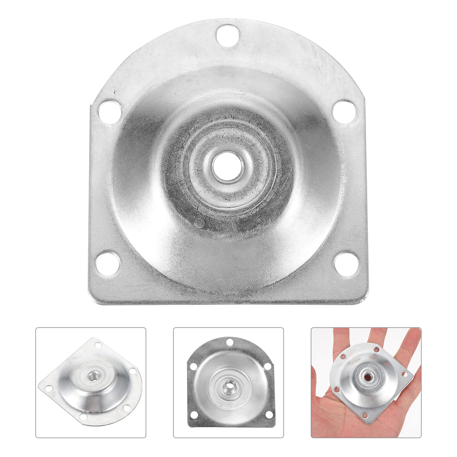 

8pcs Round Table Gasket Furniture Connector Silver Iron Bracket Adjustable Mounting Plates Leg Attachment Bench Couch