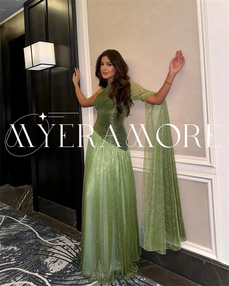 Moderne Avondjurken met één schouder 2025, A-lijn Tule Saoedi-Arabische Prom Wedding Party Gown Aangepaste فسات musica