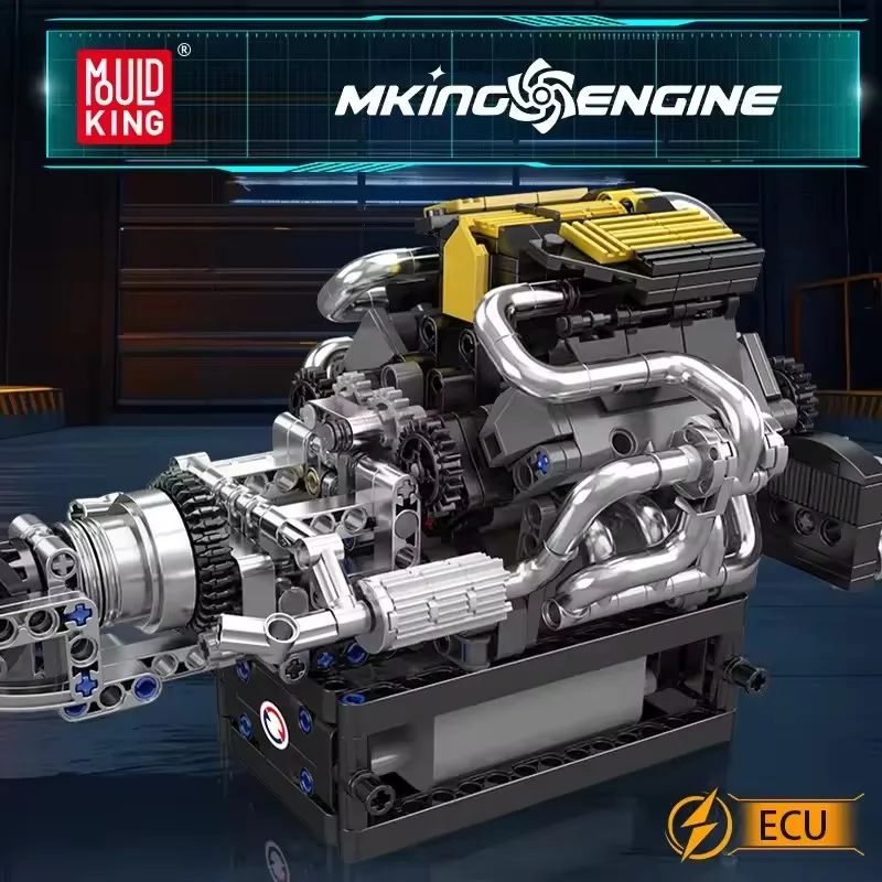 

Mold King 10207 Технический двигатель автомобиля V12 Цилиндрические строительные блоки Модель 11 V-образные наборы кирпичей Игрушки для мальчиков Рождественские подарки