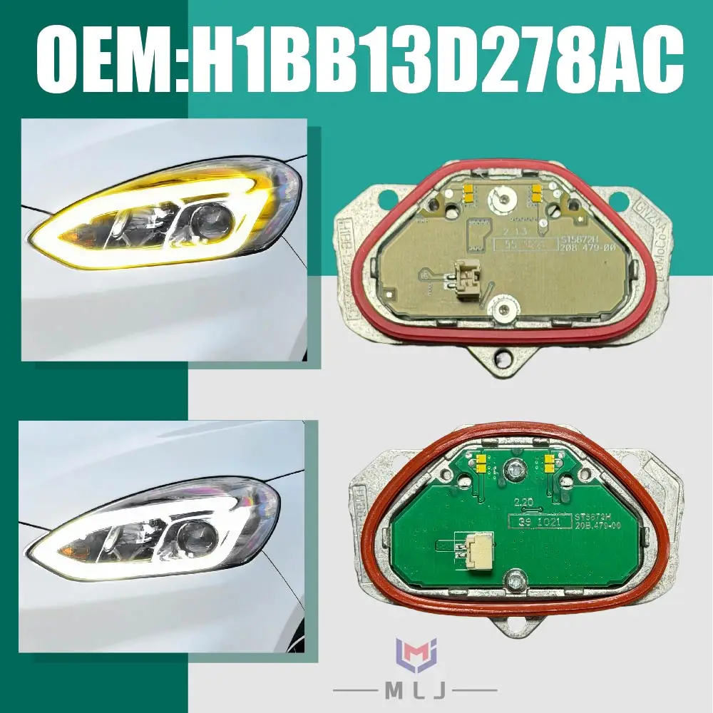 

H1BB13D278AC For Ford Fiesta MK8 MK7 Focus MK4 Transit Custom Puma DRL Daytime Running module yellow white Module Source Driver