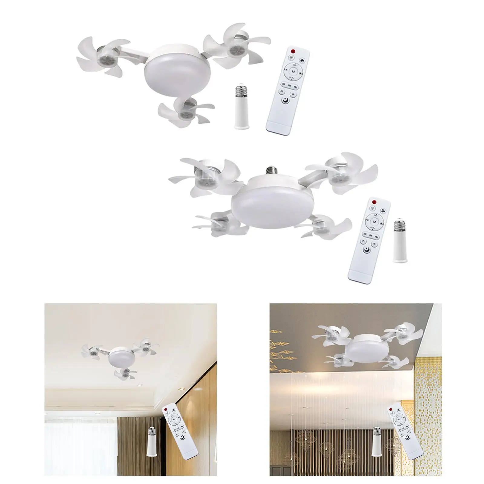 

Ceiling Fan Light Remote Control 3 Colors Modern Decor Fixture Lamp for Living Room Entryway Dining Room Bathroom Bedroom