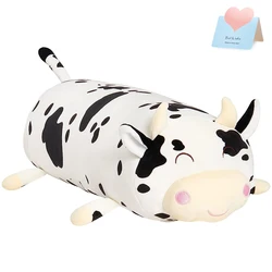 48cm Soft Throw Pillows Cow Long Doll Plush Toys Cute White PP Cotton Pillows Stuffed Animals Sofa Home Cushion for Girls Kids