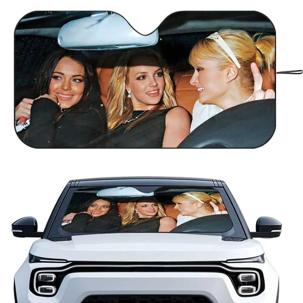 Paris Britney Lindsay Car Sunshade Curtains Heat-insulating Aluminum Suction Cup Blocks UV Rays Car Sun Visor Protector